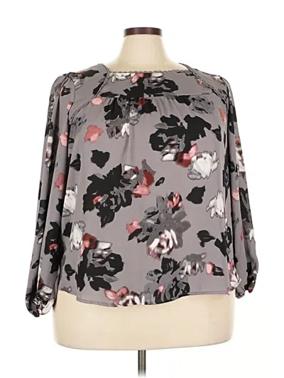 Pre-owned Zac & Rachel 3/4 Sleeve Blouse In Gray