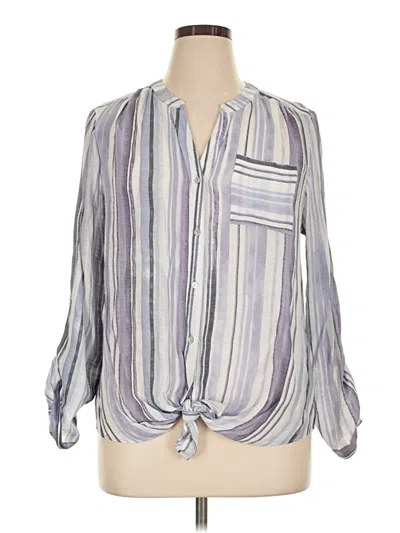 Pre-owned Zac & Rachel 3/4 Sleeve Blouse In Gray