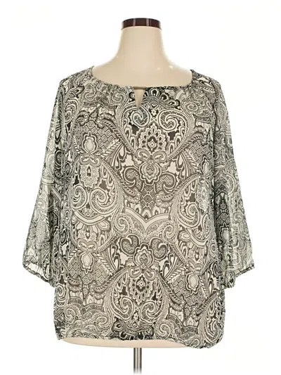 Pre-owned Zac & Rachel 3/4 Sleeve Blouse In Gray