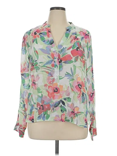 Pre-owned Zac & Rachel 3/4 Sleeve Blouse In Green