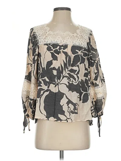 Pre-owned Zac & Rachel 3/4 Sleeve Blouse In Ivory