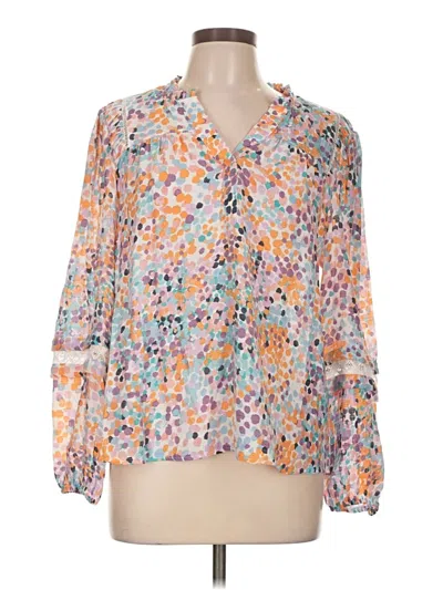 Pre-owned Zac & Rachel 3/4 Sleeve Blouse In Orange