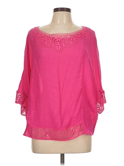 Pre-owned Zac & Rachel 3/4 Sleeve Blouse In Pink