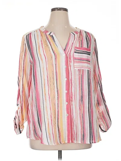 Pre-owned Zac & Rachel 3/4 Sleeve Blouse In Pink