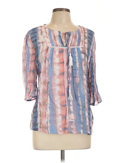 Pre-owned Zac & Rachel 3/4 Sleeve Blouse In Pink