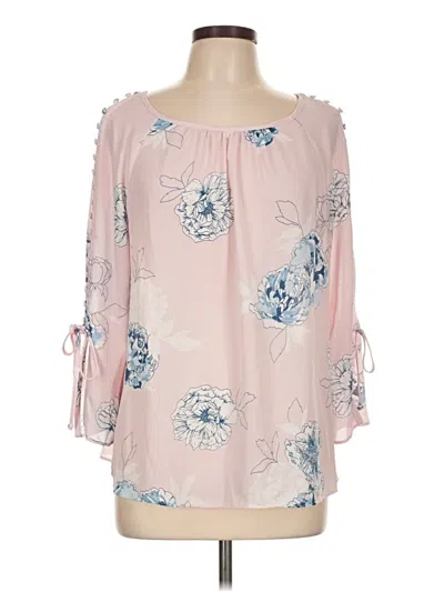 Pre-owned Zac & Rachel 3/4 Sleeve Blouse In Pink