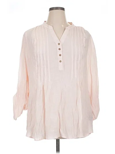 Pre-owned Zac & Rachel 3/4 Sleeve Blouse In Pink