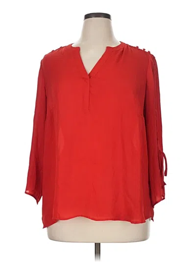 Pre-owned Zac & Rachel 3/4 Sleeve Blouse In Red