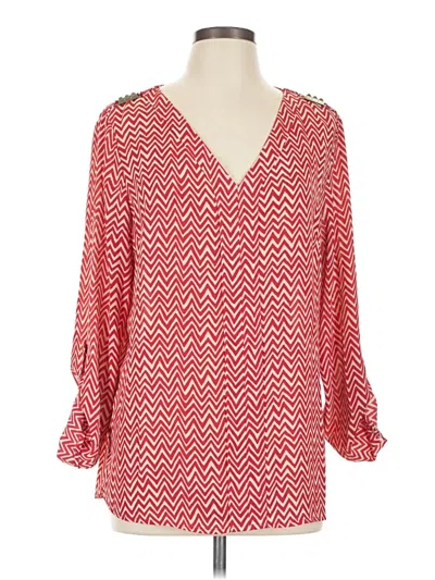 Pre-owned Zac & Rachel 3/4 Sleeve Blouse In Red