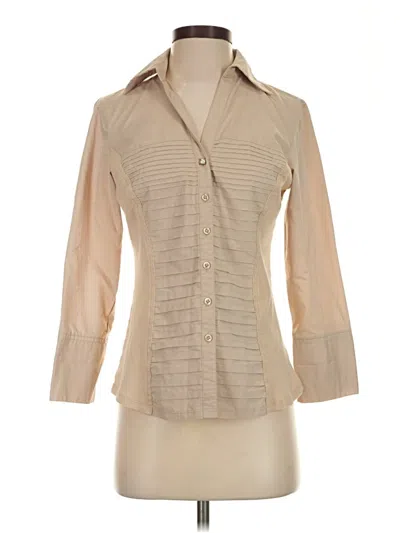 Pre-owned Zac & Rachel 3/4 Sleeve Blouse In Tan