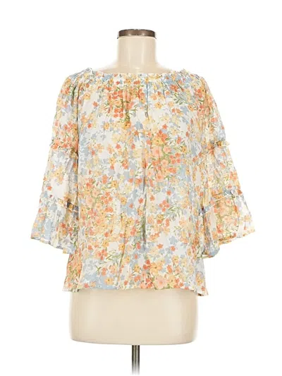 Pre-owned Zac & Rachel 3/4 Sleeve Blouse In White