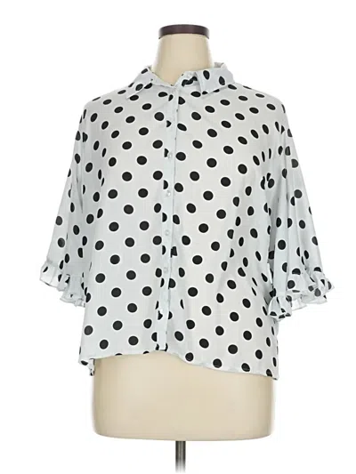 Pre-owned Zac & Rachel 3/4 Sleeve Blouse In White