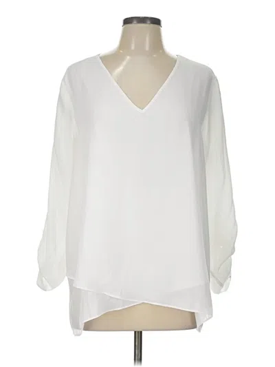 Pre-owned Zac & Rachel 3/4 Sleeve Blouse In White