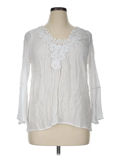 Pre-owned Zac & Rachel 3/4 Sleeve Blouse In White