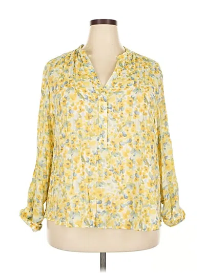 Pre-owned Zac & Rachel 3/4 Sleeve Blouse In Yellow