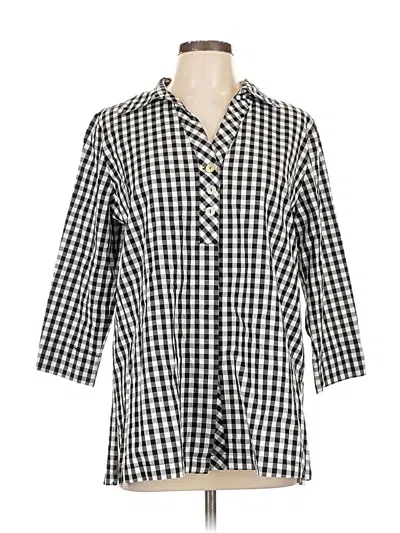 Pre-owned Zac & Rachel 3/4 Sleeve Button Down Shirt In Black