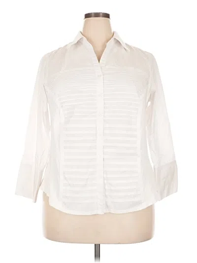 Pre-owned Zac & Rachel 3/4 Sleeve Button Down Shirt In Ivory