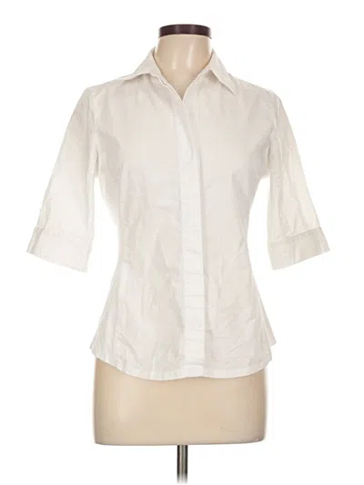 Pre-owned Zac & Rachel 3/4 Sleeve Button Down Shirt In White