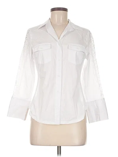 Pre-owned Zac & Rachel 3/4 Sleeve Button Down Shirt In White