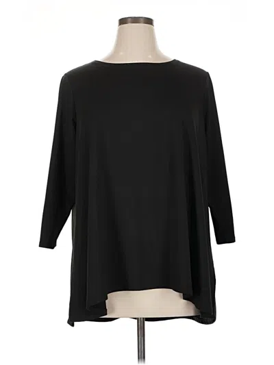 Pre-owned Zac & Rachel 3/4 Sleeve Top Black Boatneck Tops