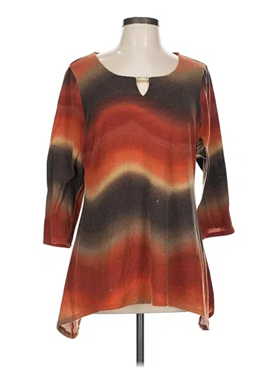Pre-owned Zac & Rachel 3/4 Sleeve T-shirt In Brown