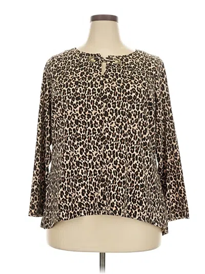 Pre-owned Zac & Rachel 3/4 Sleeve T-shirt In Brown