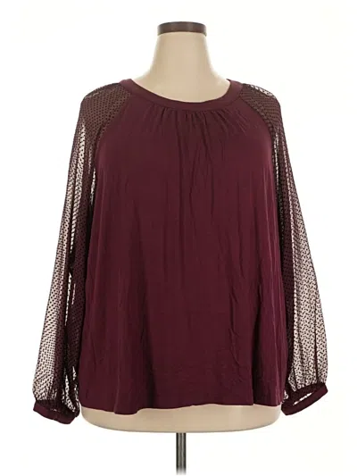 Pre-owned Zac & Rachel 3/4 Sleeve T-shirt In Burgundy