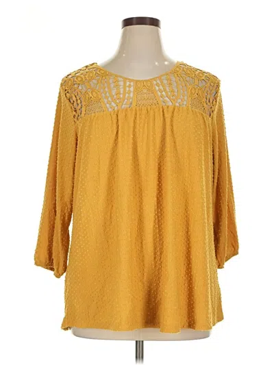 Pre-owned Zac & Rachel 3/4 Sleeve T-shirt In Gold