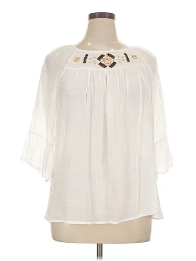Pre-owned Zac & Rachel 3/4 Sleeve T-shirt In Ivory