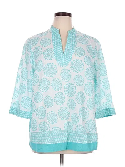 Pre-owned Zac & Rachel 3/4 Sleeve T-shirt In Teal