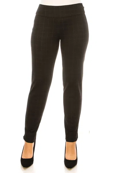 Zac & Rachel Figure-defining Slim Ankle Pull On Pants In Black/white/red