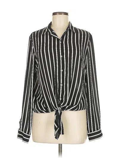 Pre-owned Zac & Rachel Long Sleeve Blouse In Black