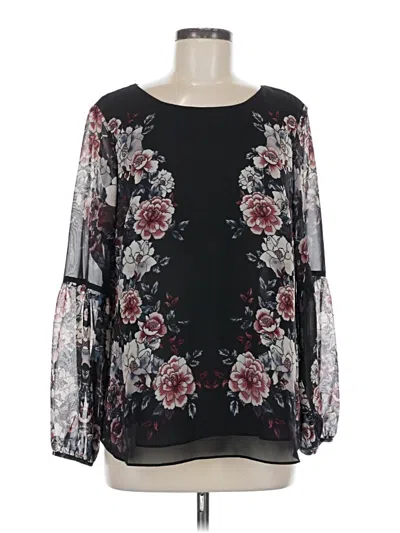 Pre-owned Zac & Rachel Long Sleeve Blouse In Black
