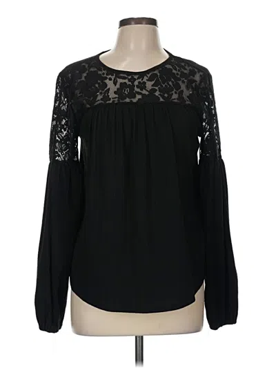 Pre-owned Zac & Rachel Long Sleeve Blouse In Black