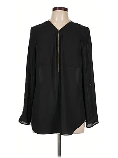Pre-owned Zac & Rachel Long Sleeve Blouse In Black