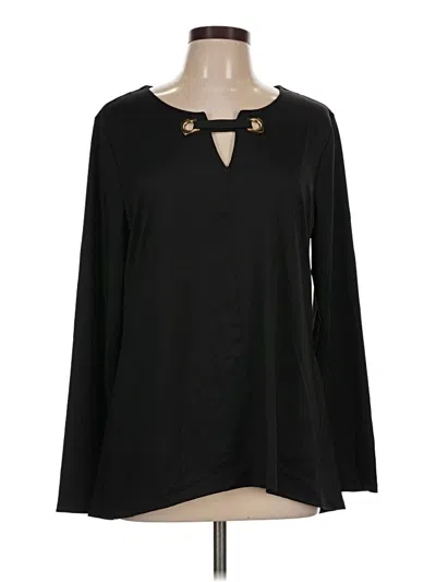 Pre-owned Zac & Rachel Long Sleeve Blouse In Black