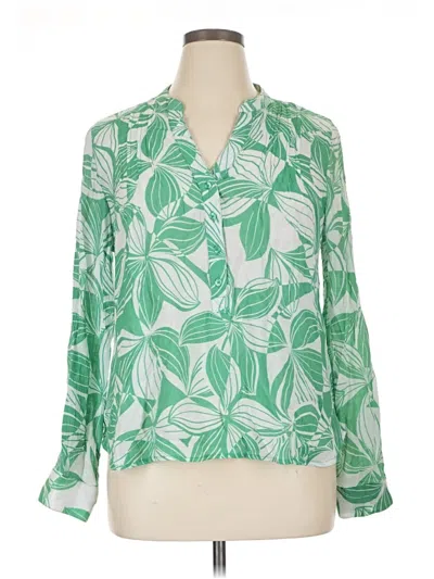 Pre-owned Zac & Rachel Long Sleeve Blouse In Green