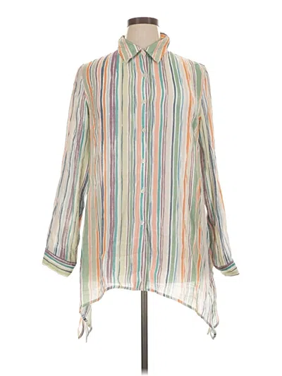 Pre-owned Zac & Rachel Long Sleeve Blouse In Green