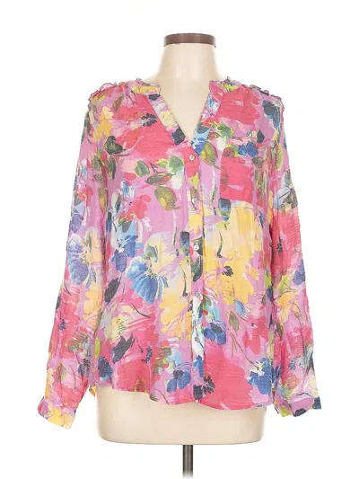 Pre-owned Zac & Rachel Long Sleeve Blouse In Pink