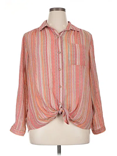 Pre-owned Zac & Rachel Long Sleeve Blouse In Pink