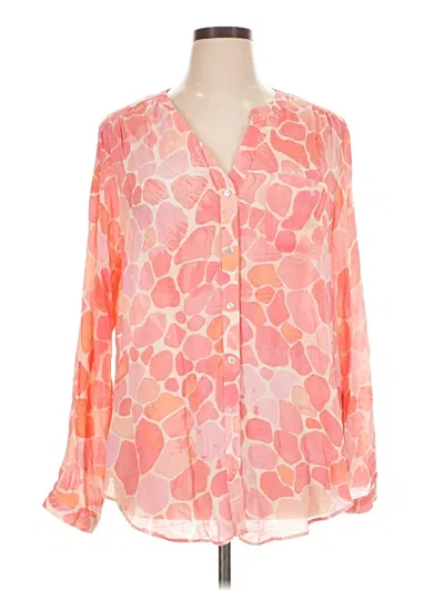 Pre-owned Zac & Rachel Long Sleeve Blouse In Pink
