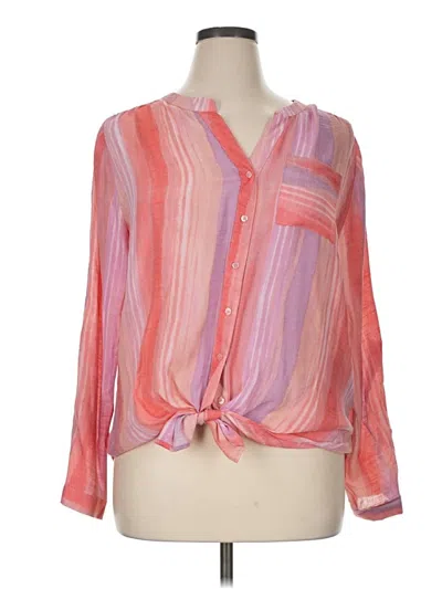 Pre-owned Zac & Rachel Long Sleeve Blouse In Pink