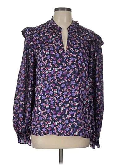 Pre-owned Zac & Rachel Long Sleeve Blouse In Purple