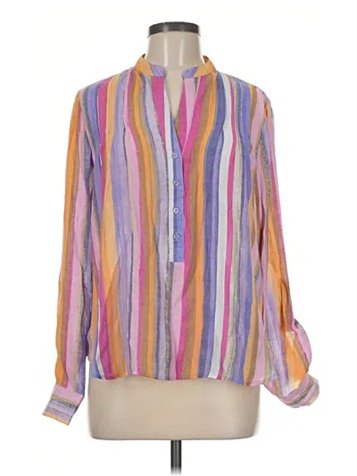 Pre-owned Zac & Rachel Long Sleeve Blouse In Purple