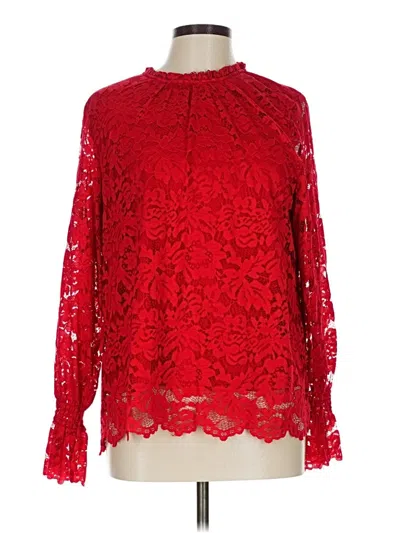 Pre-owned Zac & Rachel Long Sleeve Blouse In Red
