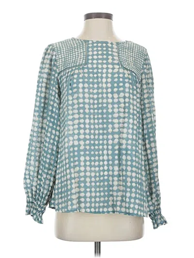 Pre-owned Zac & Rachel Long Sleeve Blouse In Teal