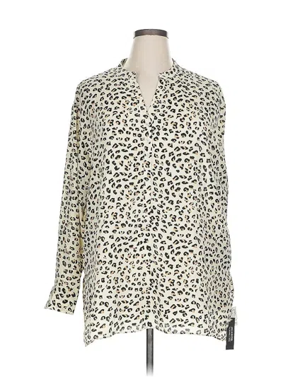 Pre-owned Zac & Rachel Long Sleeve Blouse In White