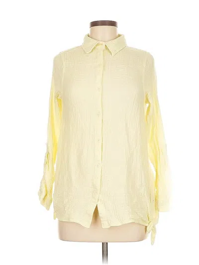 Pre-owned Zac & Rachel Long Sleeve Blouse In Yellow