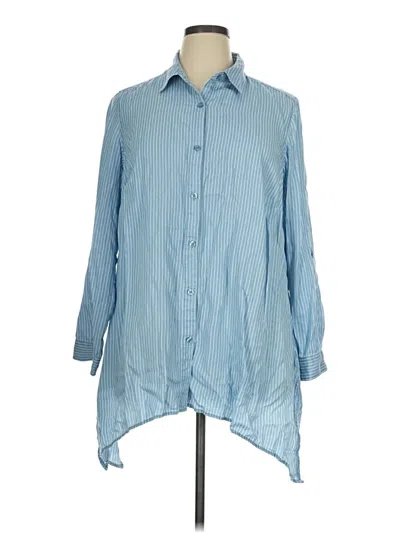 Pre-owned Zac & Rachel Long Sleeve Button Down Shirt In Blue