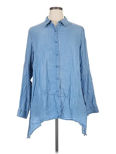 Pre-owned Zac & Rachel Long Sleeve Button Down Shirt In Blue